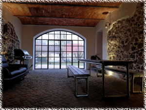 Eingang, Grill-, Raucherlounge